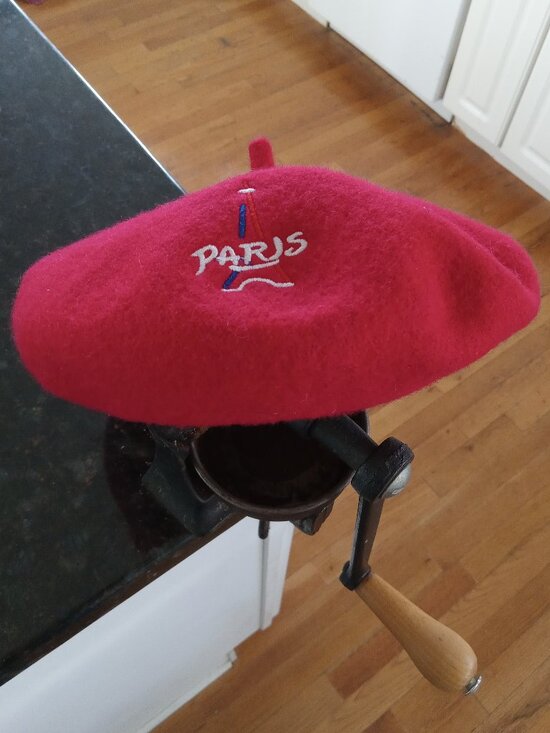 Other - Child's Rich Tomato Red Wool "Paris" Eiffel Tower Embroidered Beret - NWOT